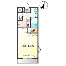 ヴァン・ルージュ 1Kの間取図画像