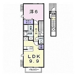 カーサフェリーチェ2 1LDKの間取図画像