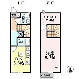 リースランド木太B 1SDKの間取図画像