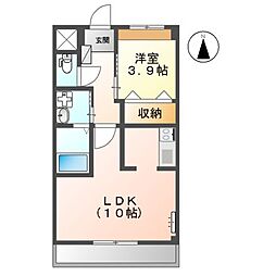 プランドール 1LDKの間取図画像
