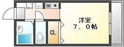 ジャスト・モアナ 1Kの間取図画像