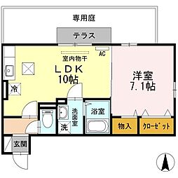 アヴァンサール仁 1LDKの間取図画像