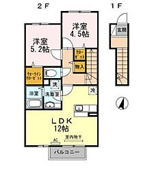 ウエスト・ヴィレッジ2 2LDKの間取図画像