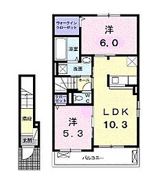 ヴィータ・フェリーチェC 2LDKの間取図画像