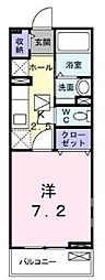 プレシャスルージュ 1Kの間取図画像