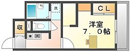 レオネクストエクレール・エヌ 1Kの間取図画像