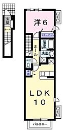 ハイツコンチェルトB 1LDKの間取図画像
