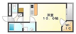 レオパレスメーテルベ 1Kの間取図画像
