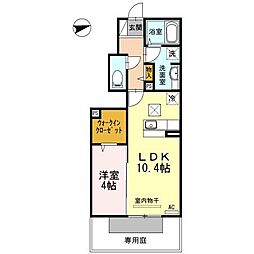 ワイズハウス六条 1LDKの間取図画像