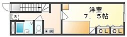 レオパレス木太南2 1Kの間取図画像