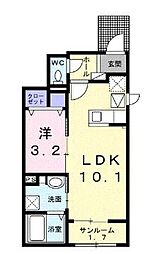 アリストコート 1LDKの間取図画像