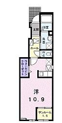 メゾン・ド・けやき ワンルームの間取図画像