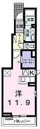 グランベルジュ高松B ワンルームの間取図画像