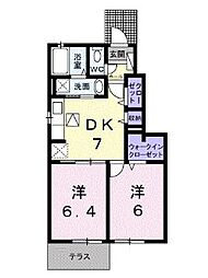 ルラーシュ2 2DKの間取図画像