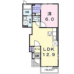 カーザ・フェリース1 1LDKの間取図画像