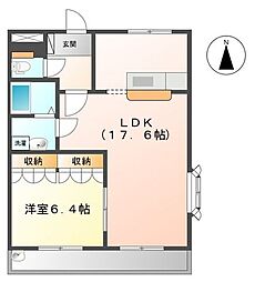 ステイブル円座2 1LDKの間取図画像