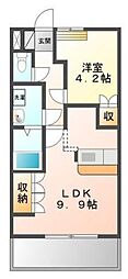 アドミレT-2 1LDKの間取図画像