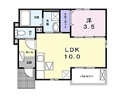 メゾンドクレールA 1LDKの間取図画像