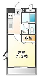クレインコート 1Kの間取図画像