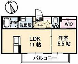 ShaMaison空港通りA 1LDKの間取図画像
