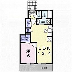 フィオーレ・太田2 1LDKの間取図画像