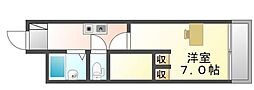 レオパレスアステック 1Kの間取図画像