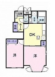 グレイトサクセスB 2DKの間取図画像