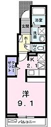 エクセラン太田 ワンルームの間取図画像