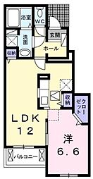 サン・ブリーゼ 1LDKの間取図画像