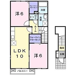パル・ガーデンパル6 2LDKの間取図画像