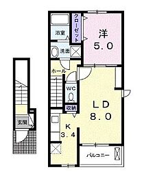 ロイヤルレジデンス虹の小径1 1LDKの間取図画像
