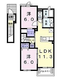 アクティ・ガーデン 2LDKの間取図画像