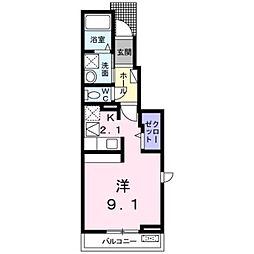 エルディム天野 1Kの間取図画像