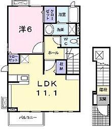 ひなた2 1LDKの間取図画像