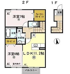 サンエスポアール 2LDKの間取図画像