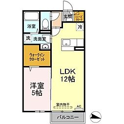 フラットウィステリア 1LDKの間取図画像