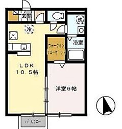 RiverSideマロニエ 1LDKの間取図画像
