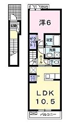 Kスタイル 1LDKの間取図画像