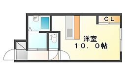 レオネクストプティフォレ 1Kの間取図画像