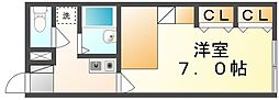 レオパレススカイ 1Kの間取図画像