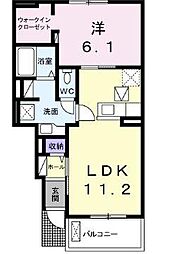 エム・シャルム善通寺3 1LDKの間取図画像