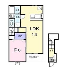 アメニティハイツ川島2 1LDKの間取図画像