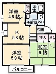 ガーデンパレスブローディア 3Kの間取図画像