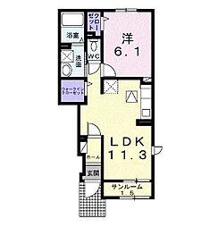 エンゼルシーズン1 1LDKの間取図画像