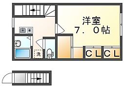 レオパレスアントラー 1Kの間取図画像