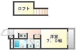 レオパレスさくら 1Kの間取図画像