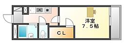 レオパレスサンサン木の実 1Kの間取図画像