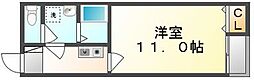 グローリー2 1Kの間取図画像