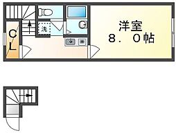 レオネクストプレッツァノース 1Kの間取図画像