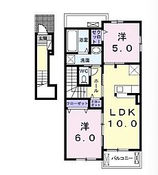 コンフォート・グレイス2 2LDKの間取図画像
